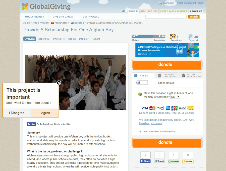 Globalgiving donation