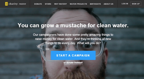 charity water mustache