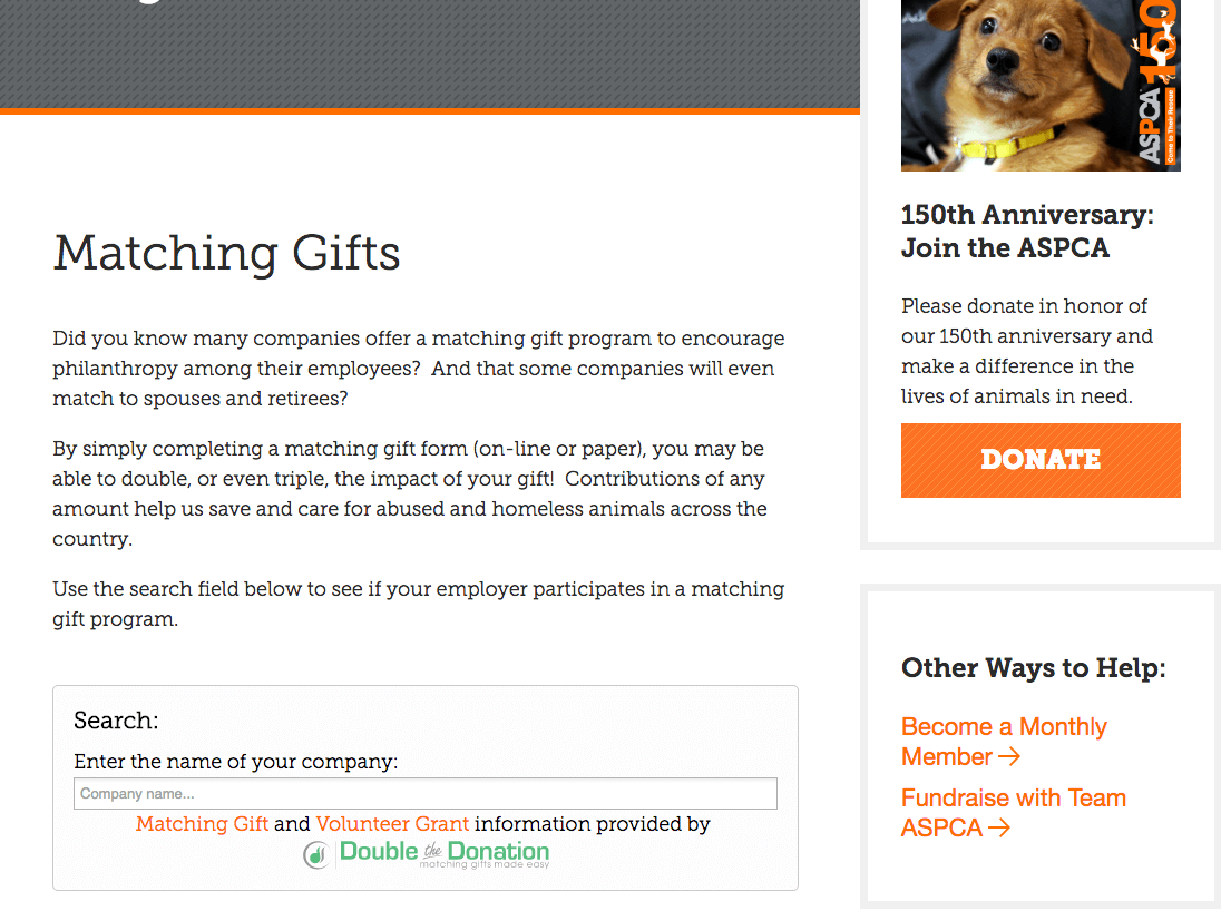 online fundraising example